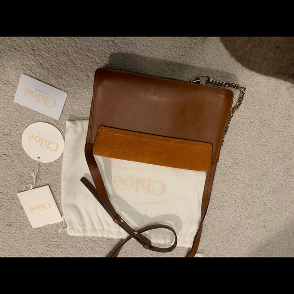 Authentic Chloe small Faye bag, Tan, with dust bag and ID card - Picture 6 of 7